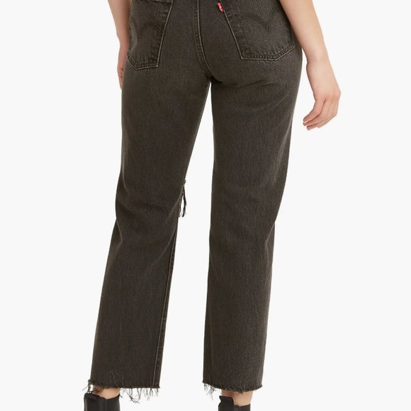 Levi's Wedgie Ripped High Waist Crop Straight Leg Jeans, After Sunset, size 24 - Picture 3 of 7